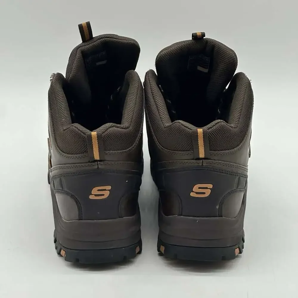 Skechers Traven Crazy Horse Brown Leather Waterproof Hiking Shoes Men's Size 12